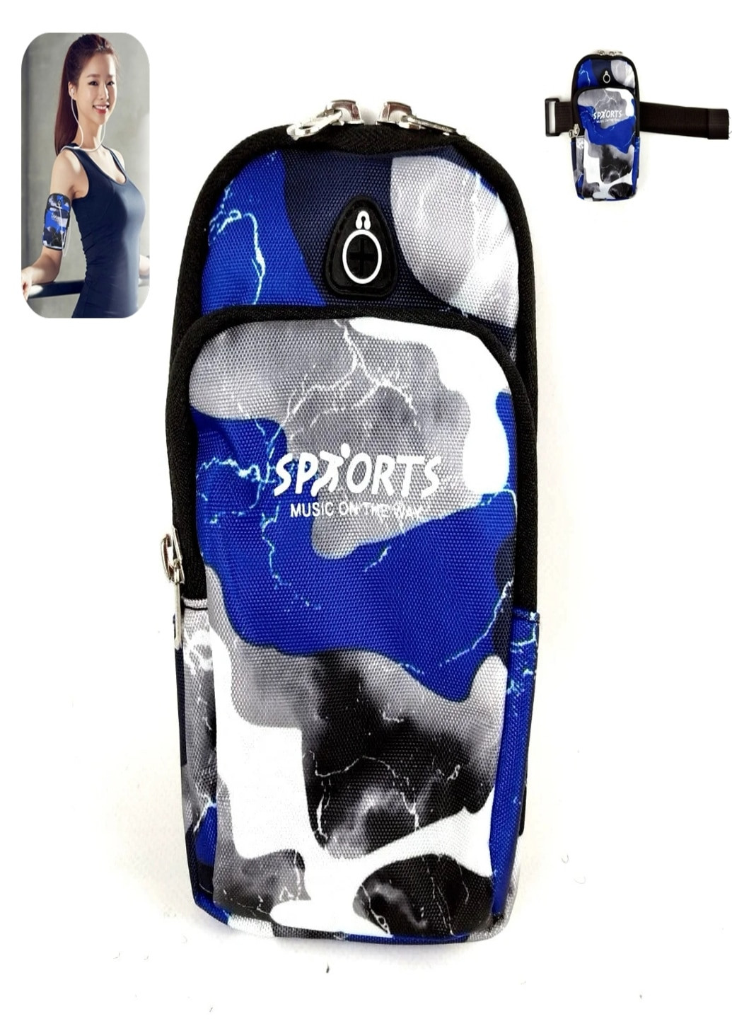 Спортивний чохол сумка на руку для телефону смартфона (256984635) Синій з білим Francesco Marconi (205106767)