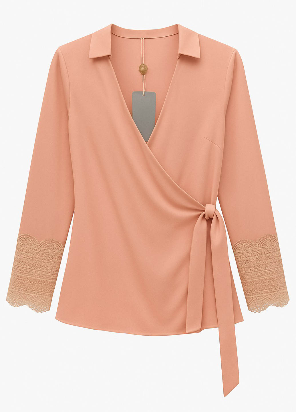 Пудрова блуза на запах Sassofono