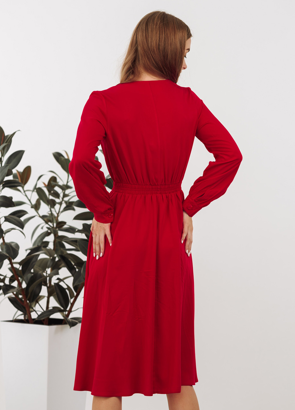 Червона кежуал плаття, сукня кльош Azuri однотонна