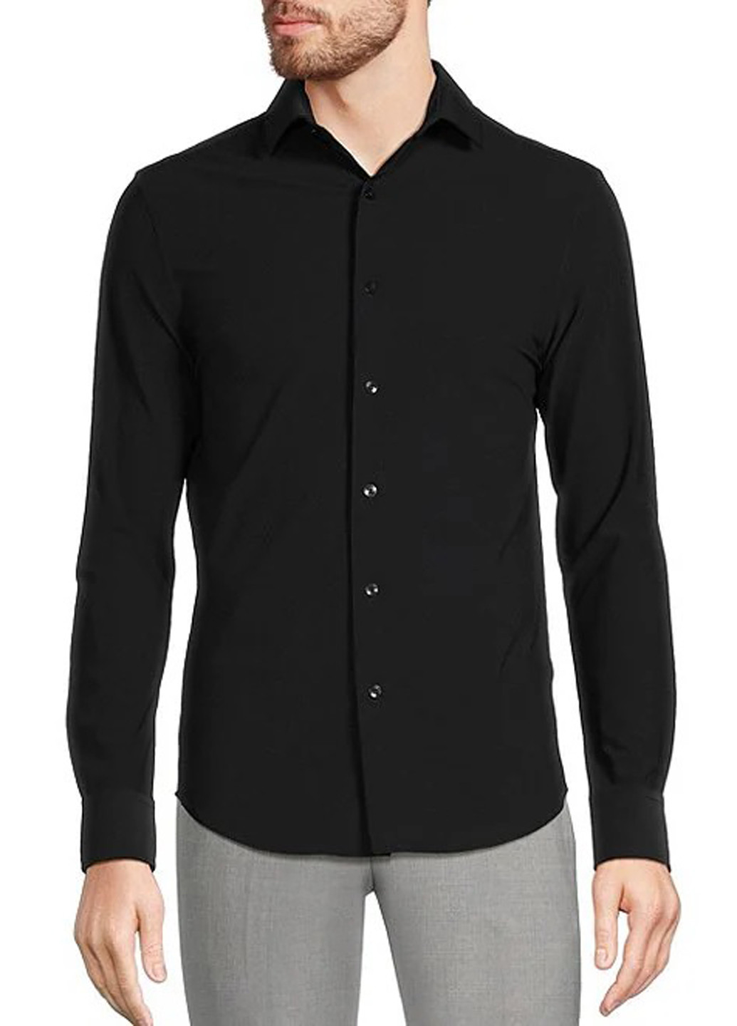 Черная кэжуал, классическая рубашка однотонная Murano