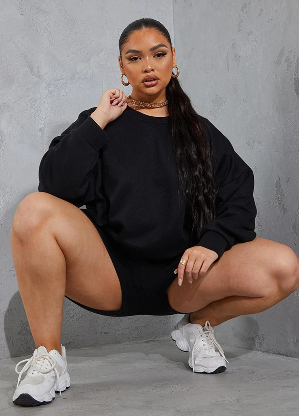 Черный свитшот PrettyLittleThing однотонный без декора (254799194)
