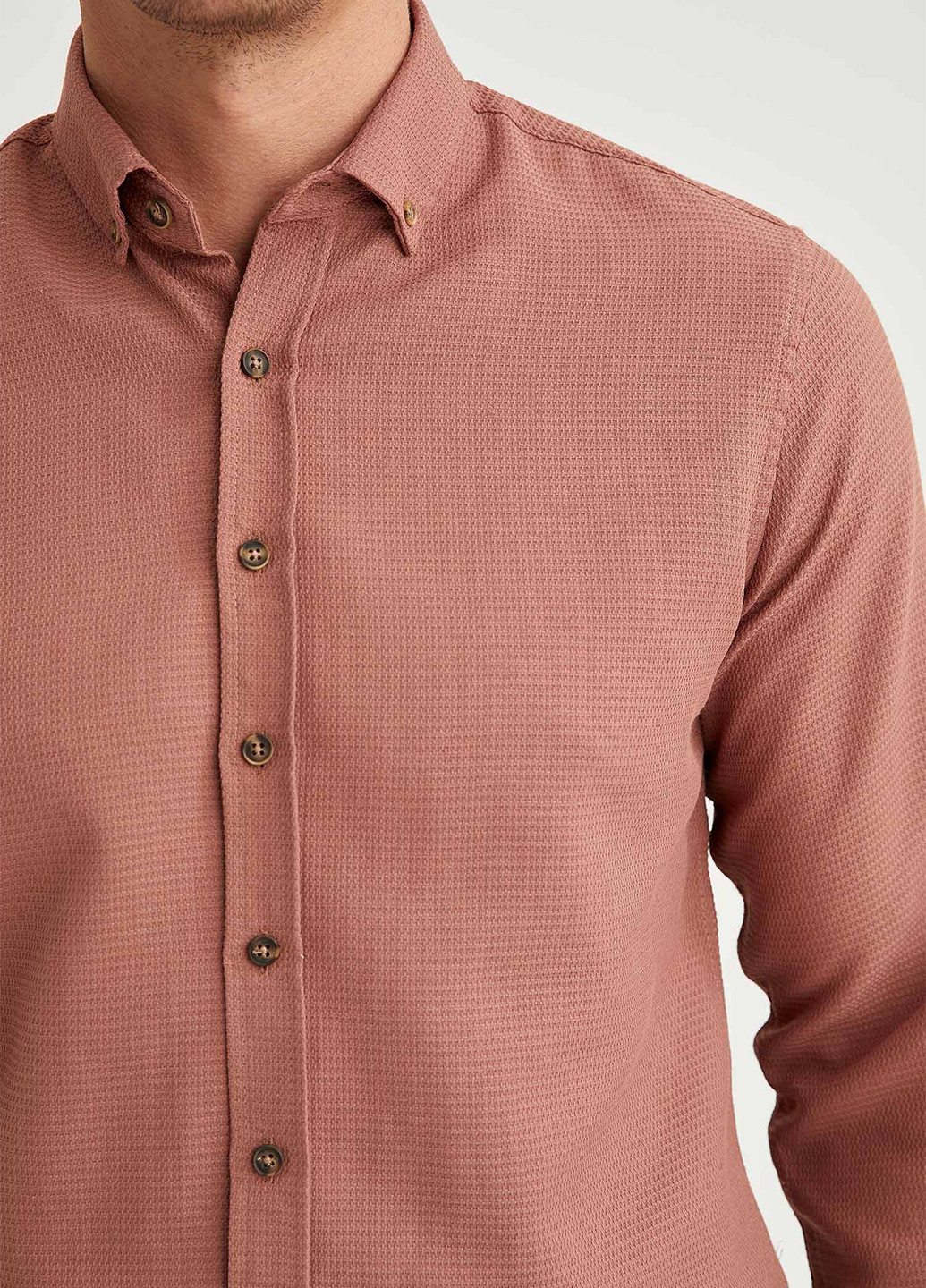 Розово-коричневая кэжуал рубашка DeFacto