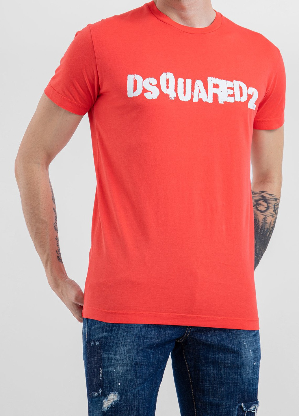 Коралловая коралловая футболка с логотипом Dsquared2