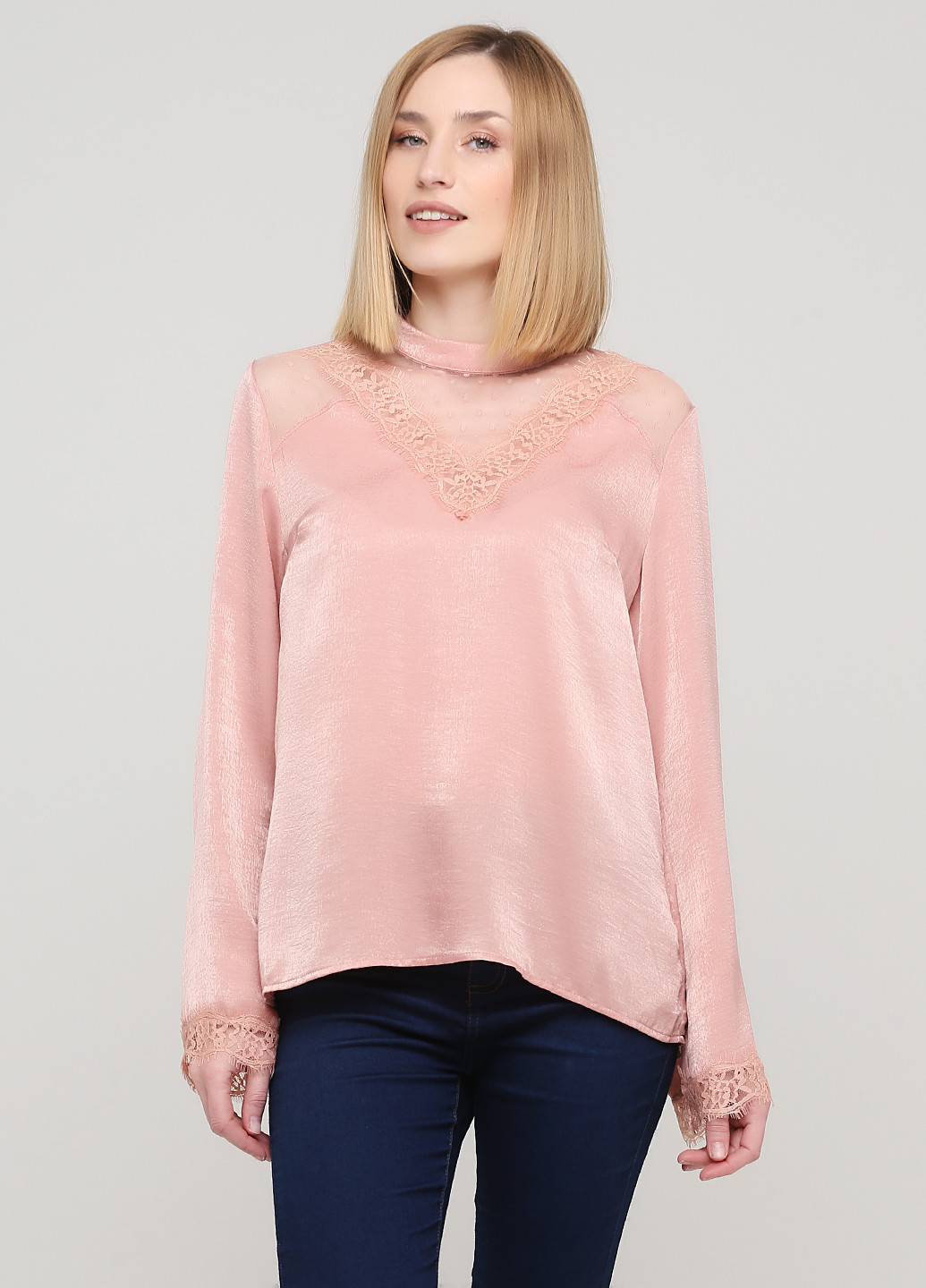 Светло-розовая демисезонная блуза Made in Italy