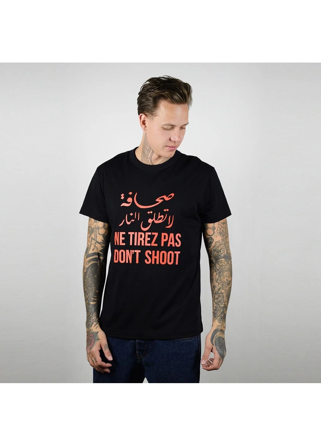 Черная футболка мужская don`t shoot, черный Power