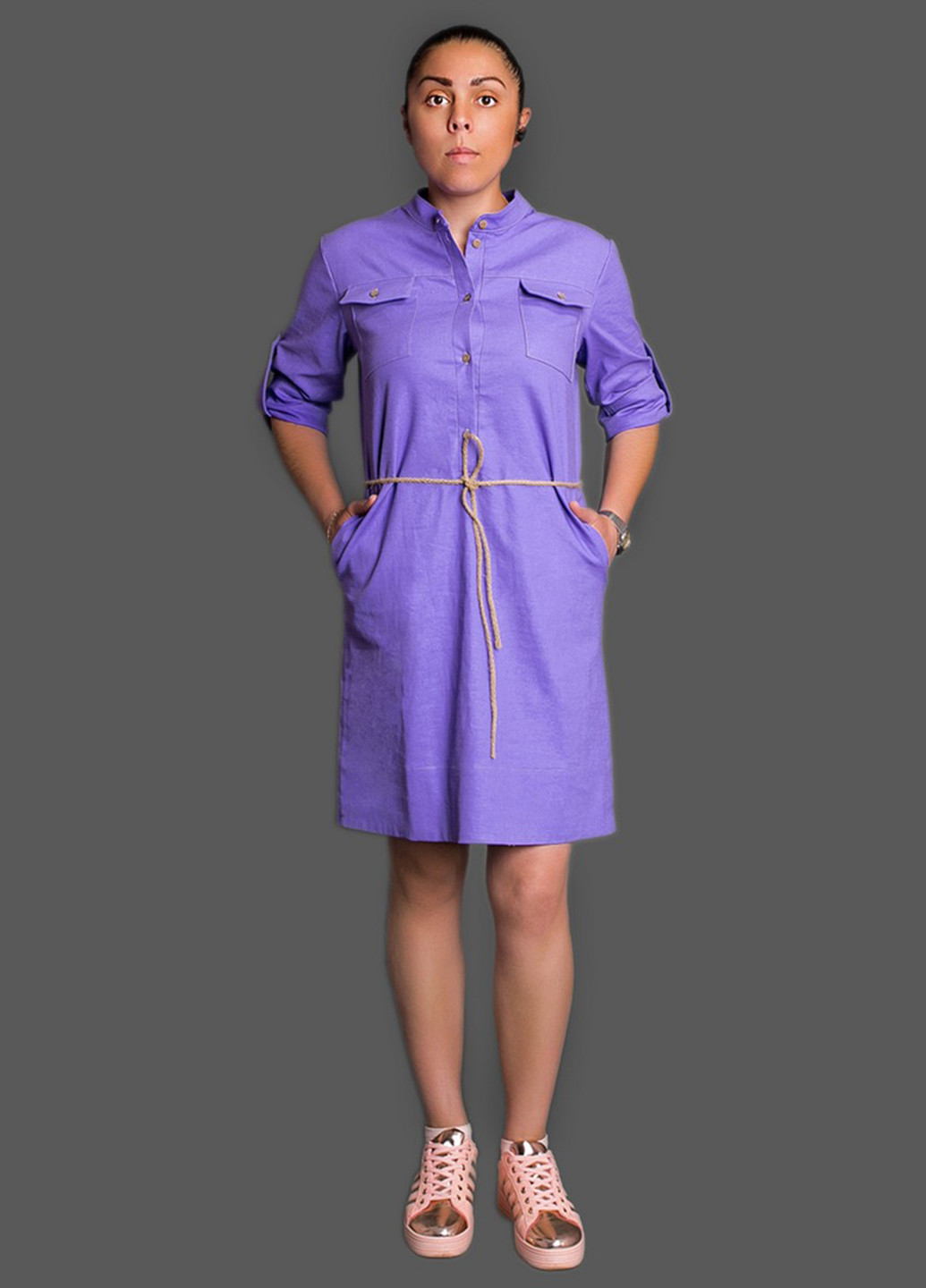 Фиолетовое кэжуал платье Modna Anka однотонное