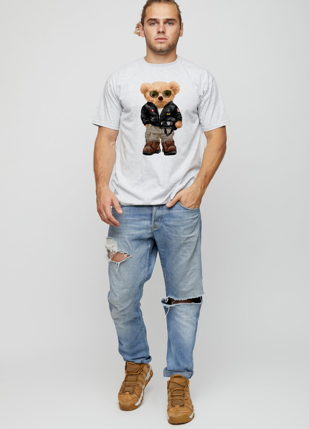 Серая футболка мужская basic YAPPI