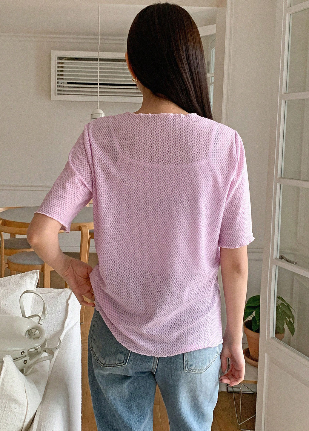 Фиолетовая кэжуал рубашка однотонная SHEIN