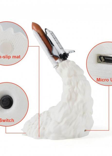 Акумулятор 3D ноткаря Космічна Ракета 800MАч, 23см No Brand (253991499)