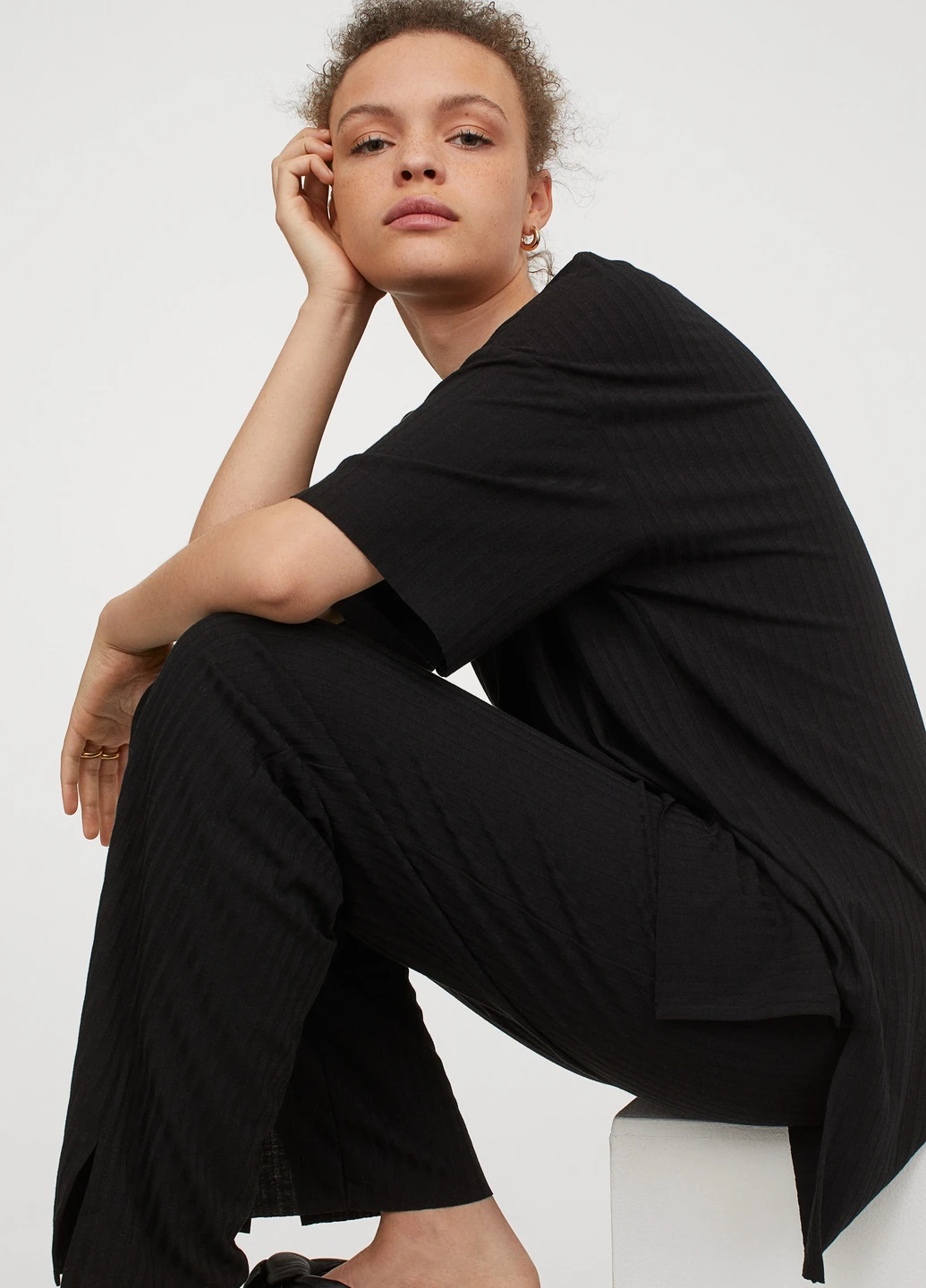 Штани демісезон,чорний, H&M Basic (255192886)