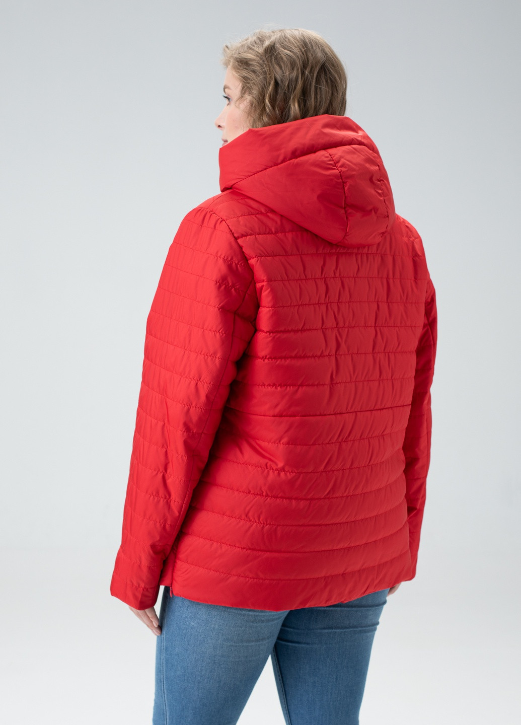 Красная демисезонная женская демисезонная куртка большие размеры delfi бежевая 910622 Delfy