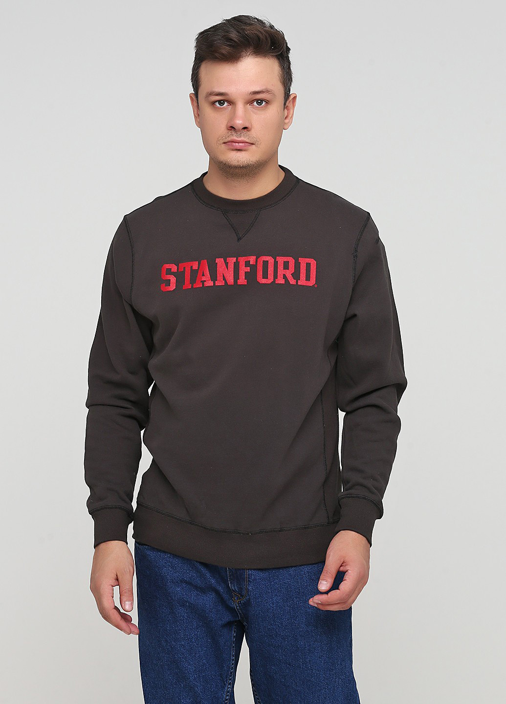 Темно-коричневый свитшот Blue 84 надпись без декора (361959980)