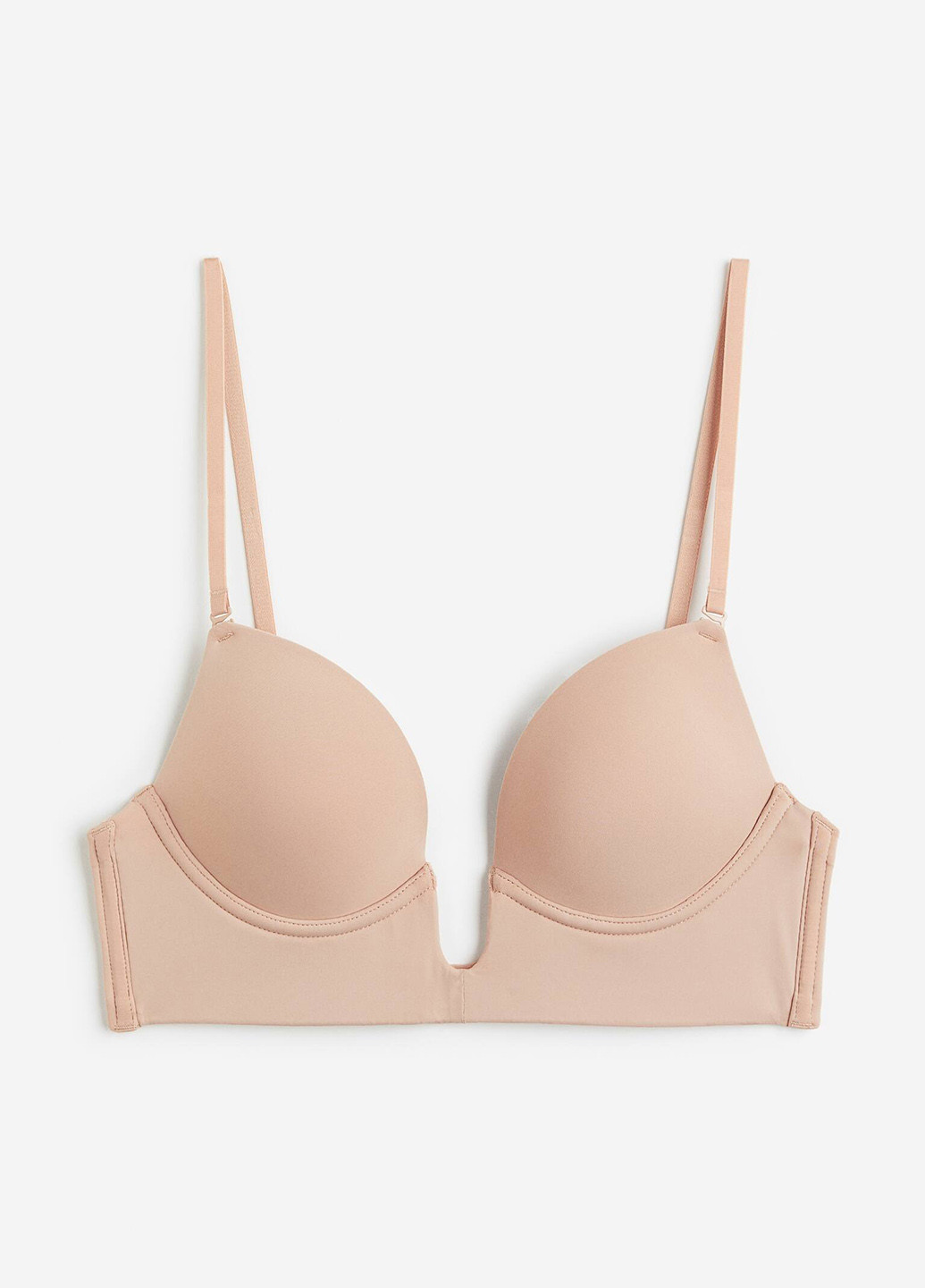 Бежевый планж бюстгальтер H&M с косточками полиамид