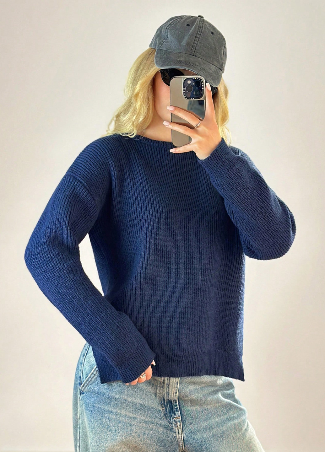 Темно-синий демисезонный джемпер джемпер SHEIN