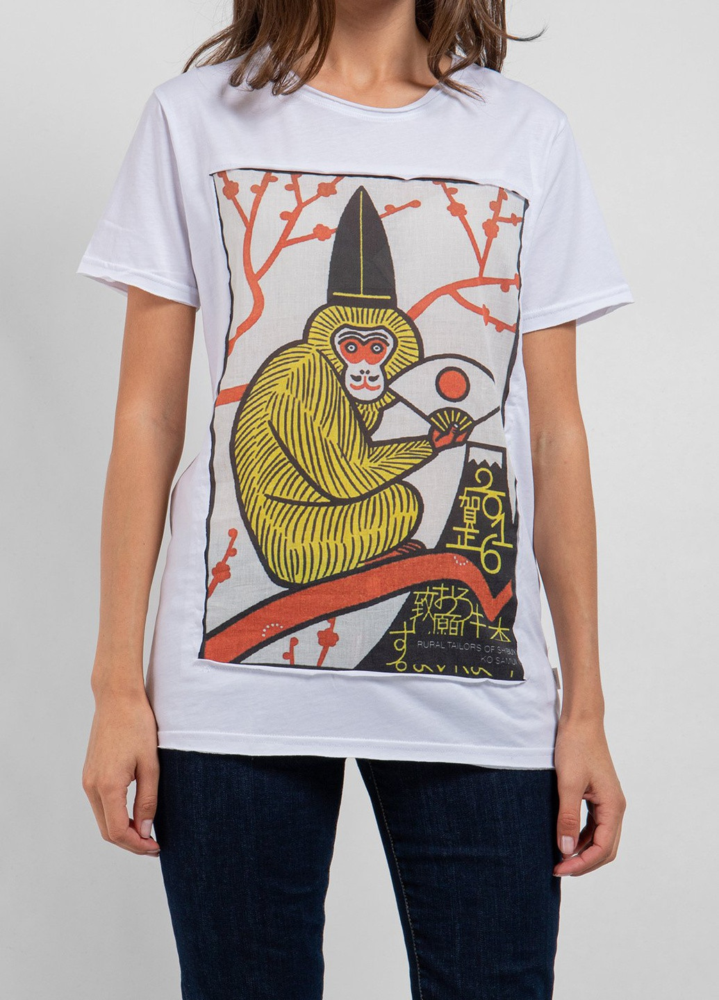 Белая футболка с принтом Monkey Ko Samui - (250382500)