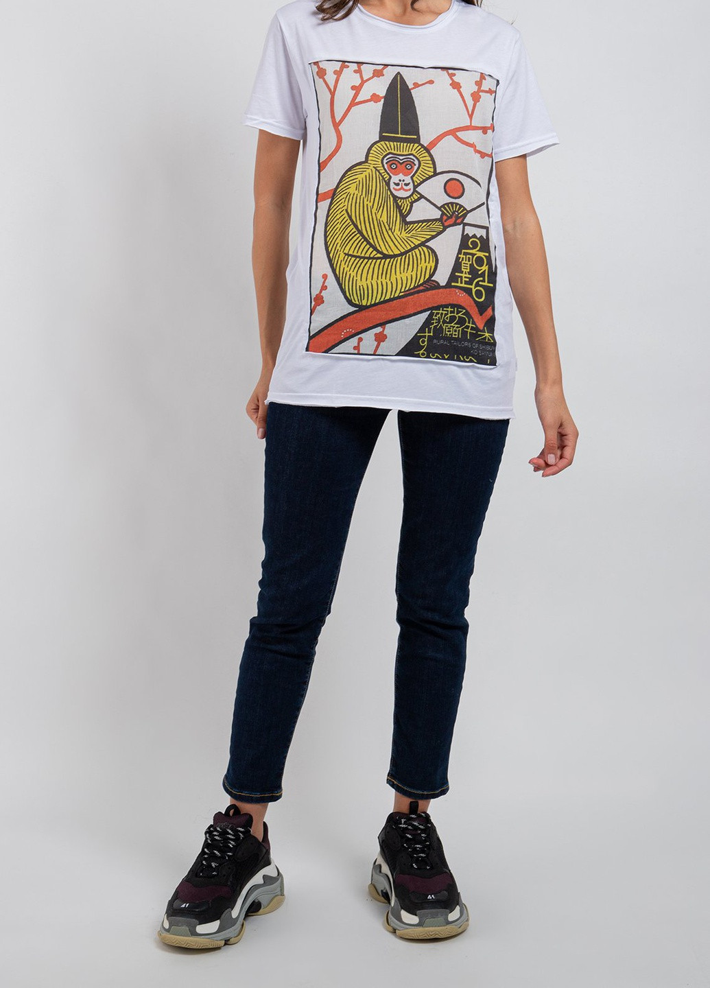 Белая футболка с принтом Monkey Ko Samui - (250382500)