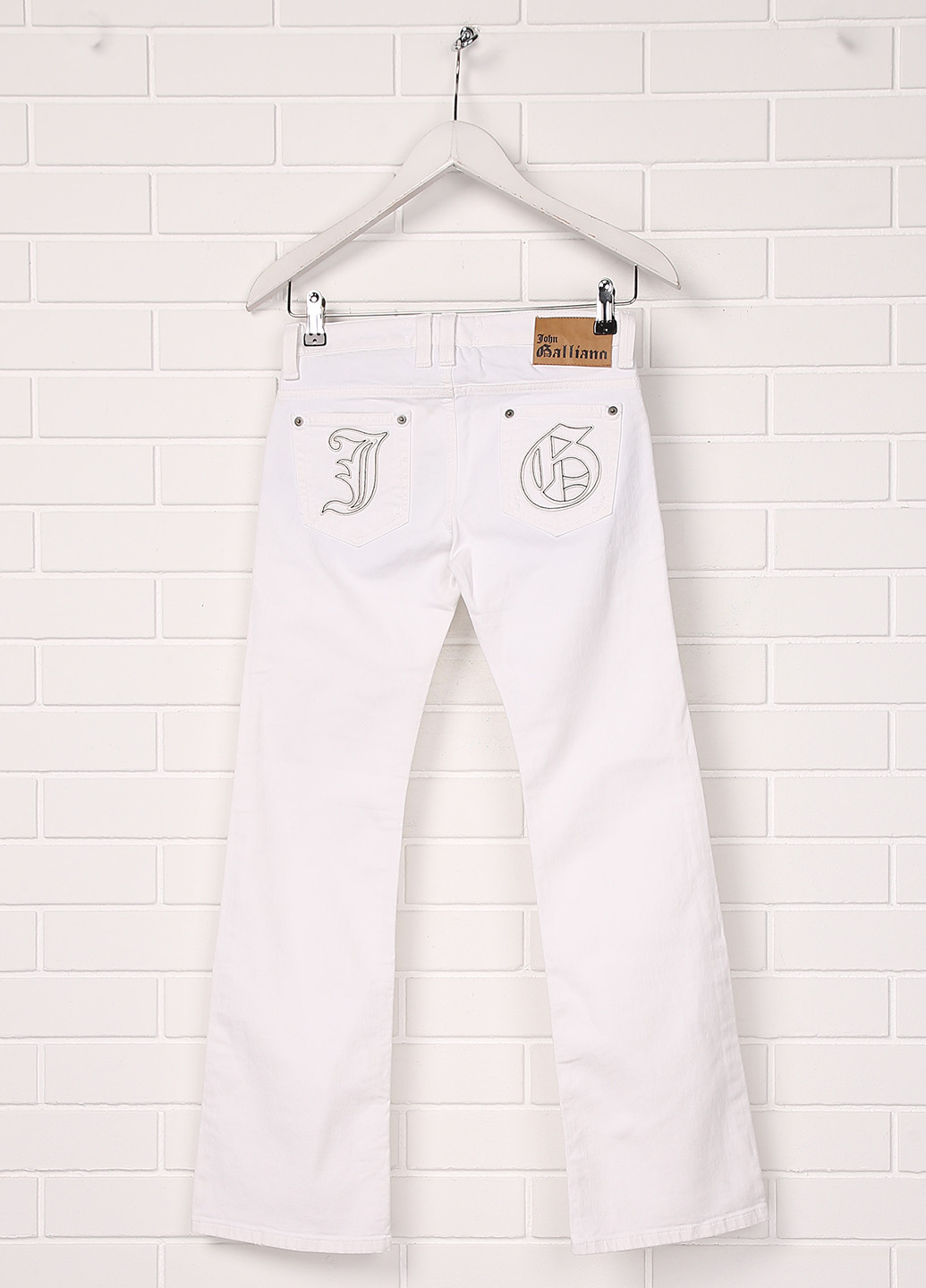 Белые летние со средней талией джинсы John Galliano