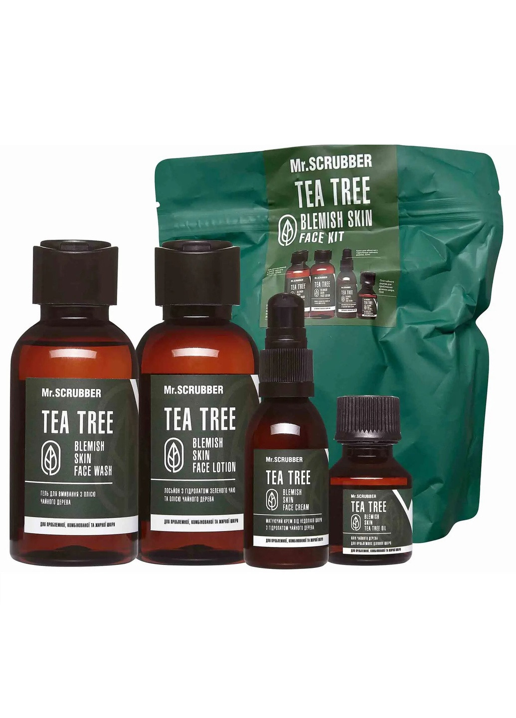 Подарочный набор для лица Tea Tree Blemish Skin Face 4 шт Mr. Scrubber (256517519)