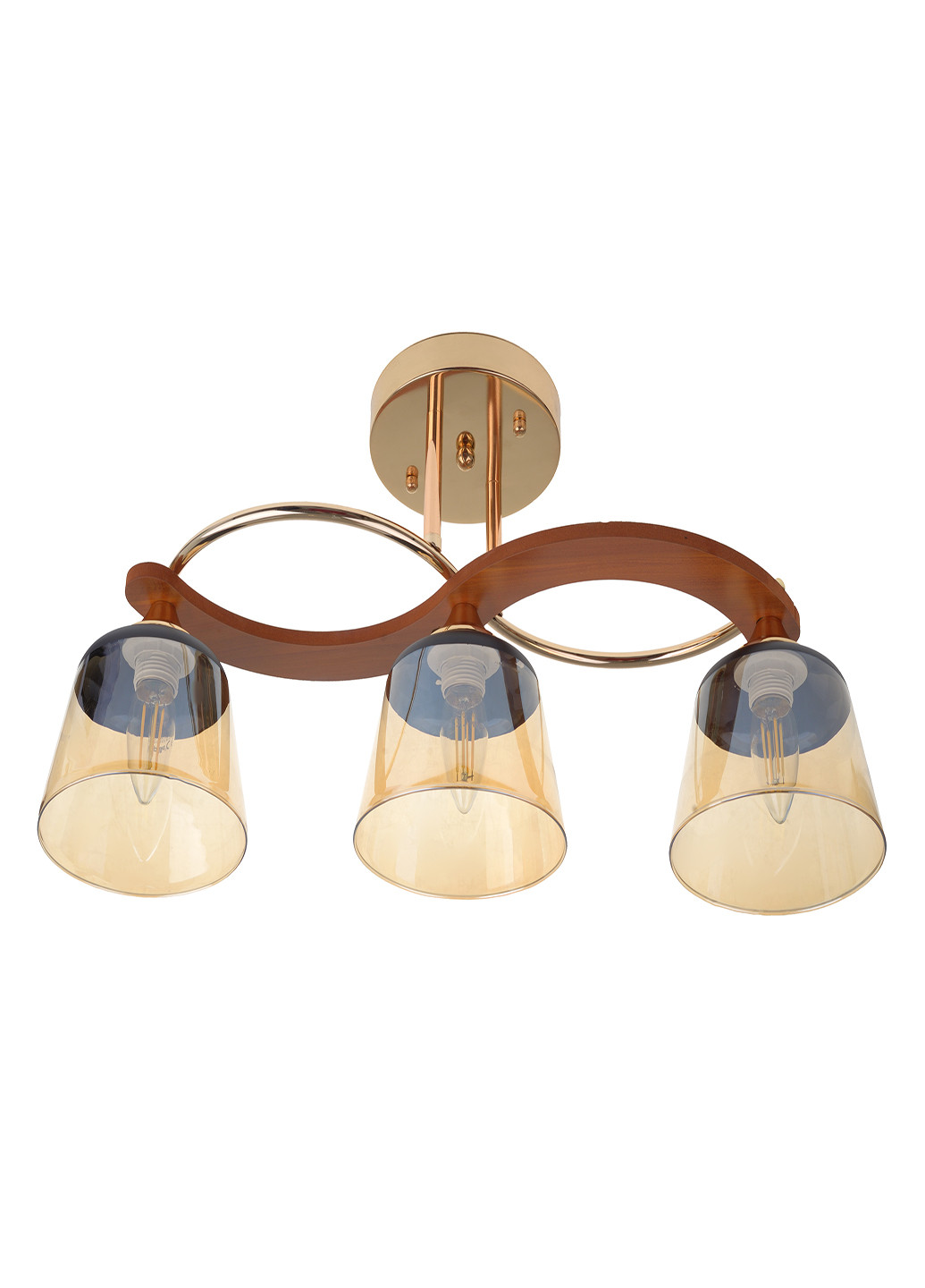 Люстра на 3 плафона золотистая LK-704S/3 E27 FG Brille (220133475)