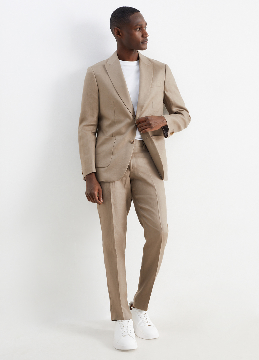 Бежевые кэжуал летние зауженные брюки C&A