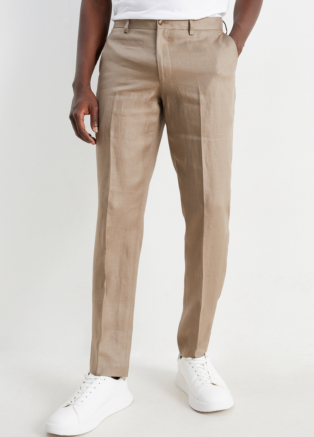 Бежевые кэжуал летние зауженные брюки C&A