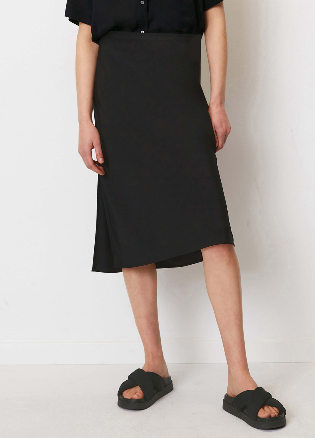 Черная кэжуал однотонная юбка Marc O'Polo
