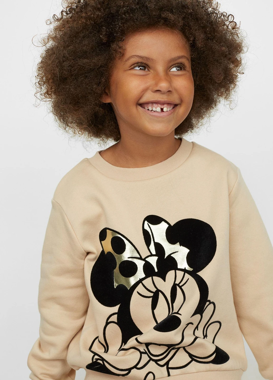 H&M світшот фліс,бежевий з принтом чорний, бежевий