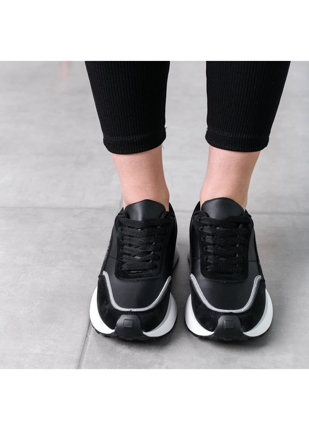 Чорні осінні кросівки жіночі sam 3542 38 24,5 см чорний Fashion