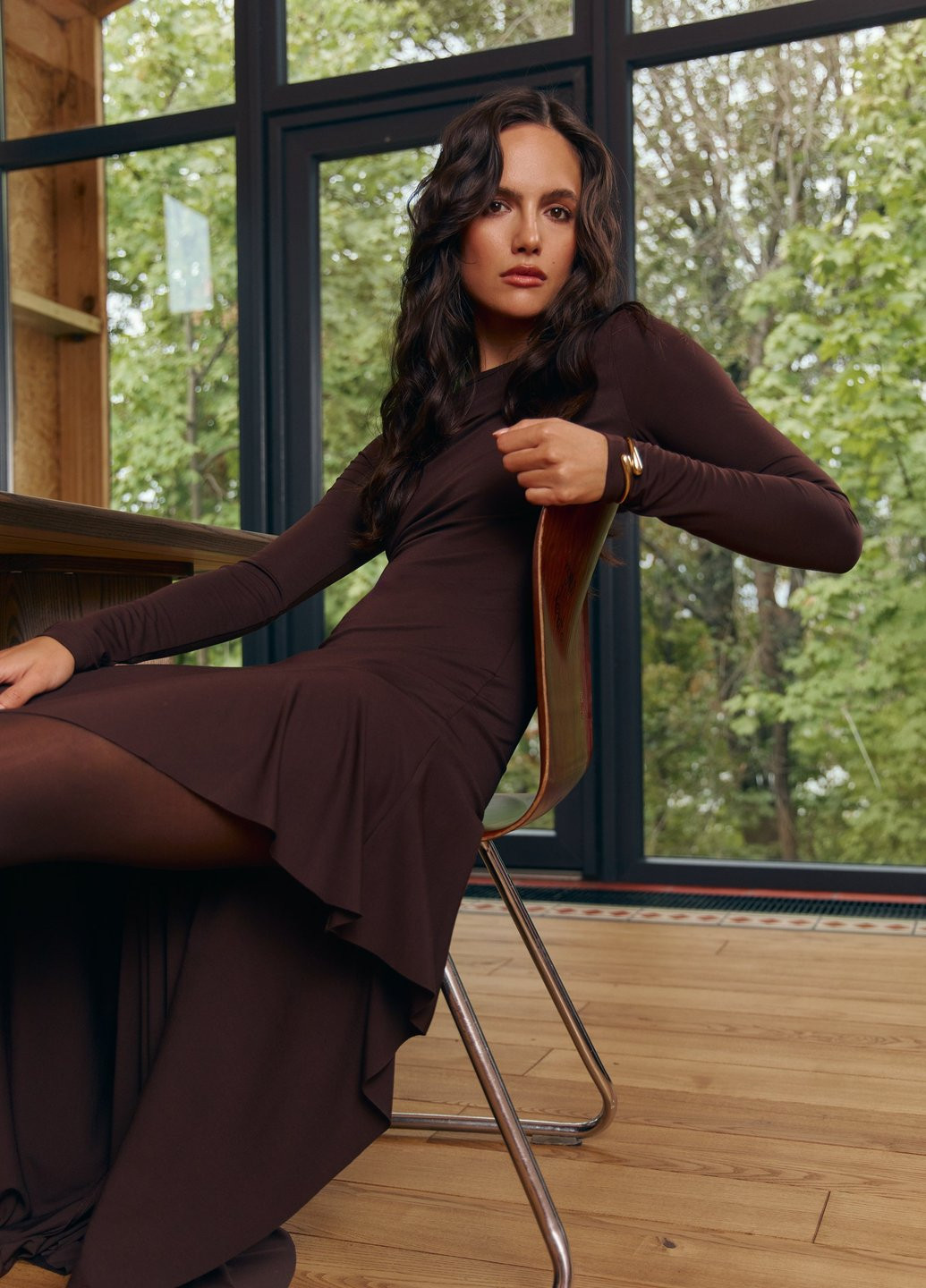 Коричнева кежуал сукня Gepur однотонна