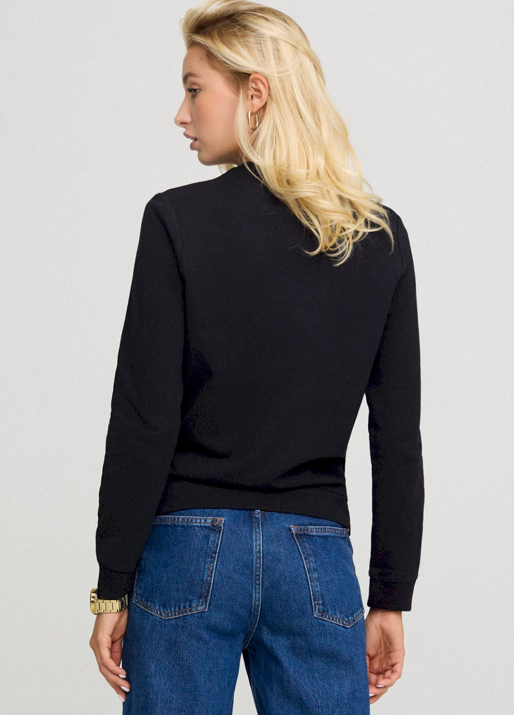 Чорний свитшот женский basic /no flis/ YAPPI (254658712)