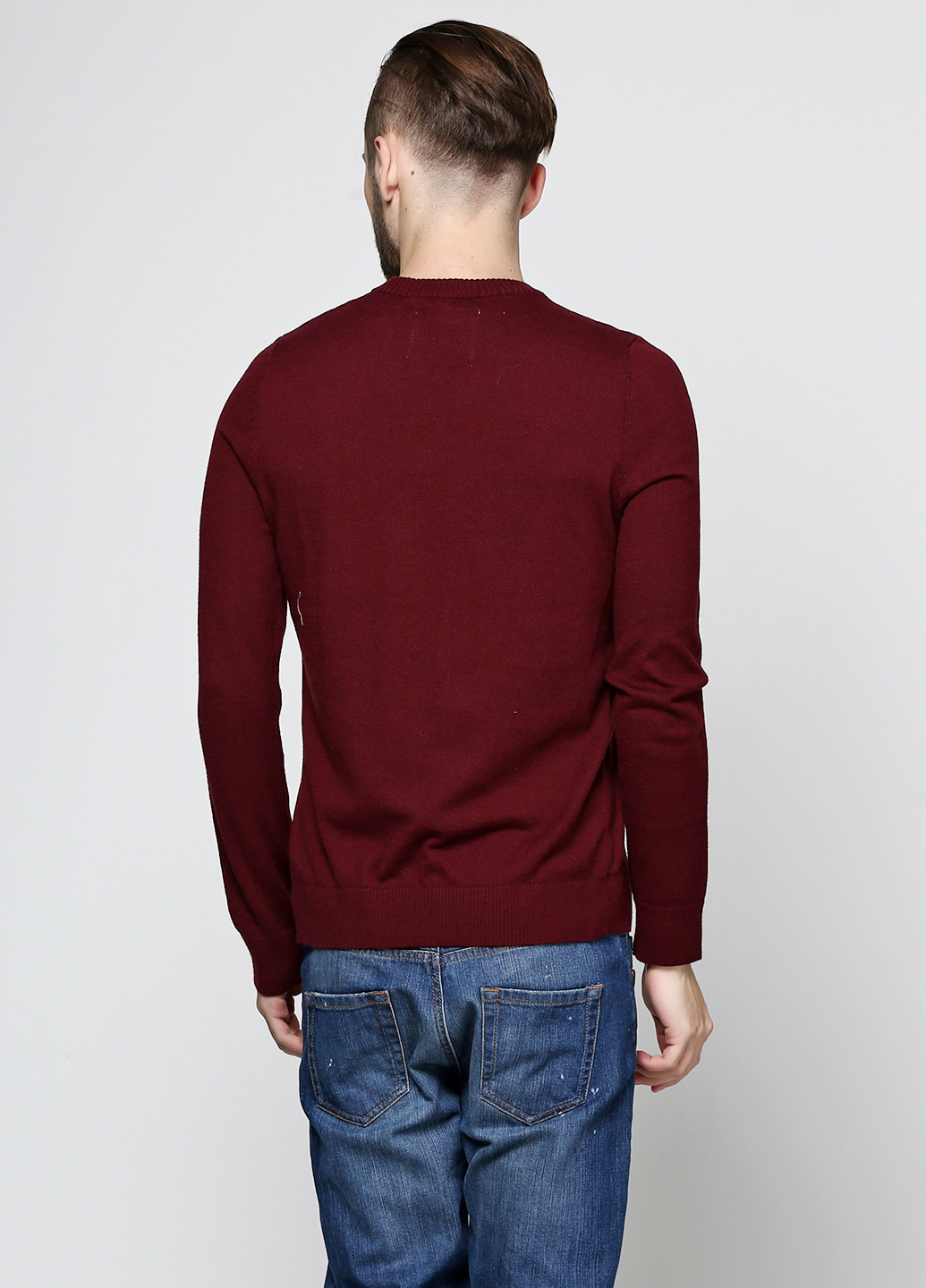 Бордовый демисезонный пуловер пуловер Abercrombie & Fitch