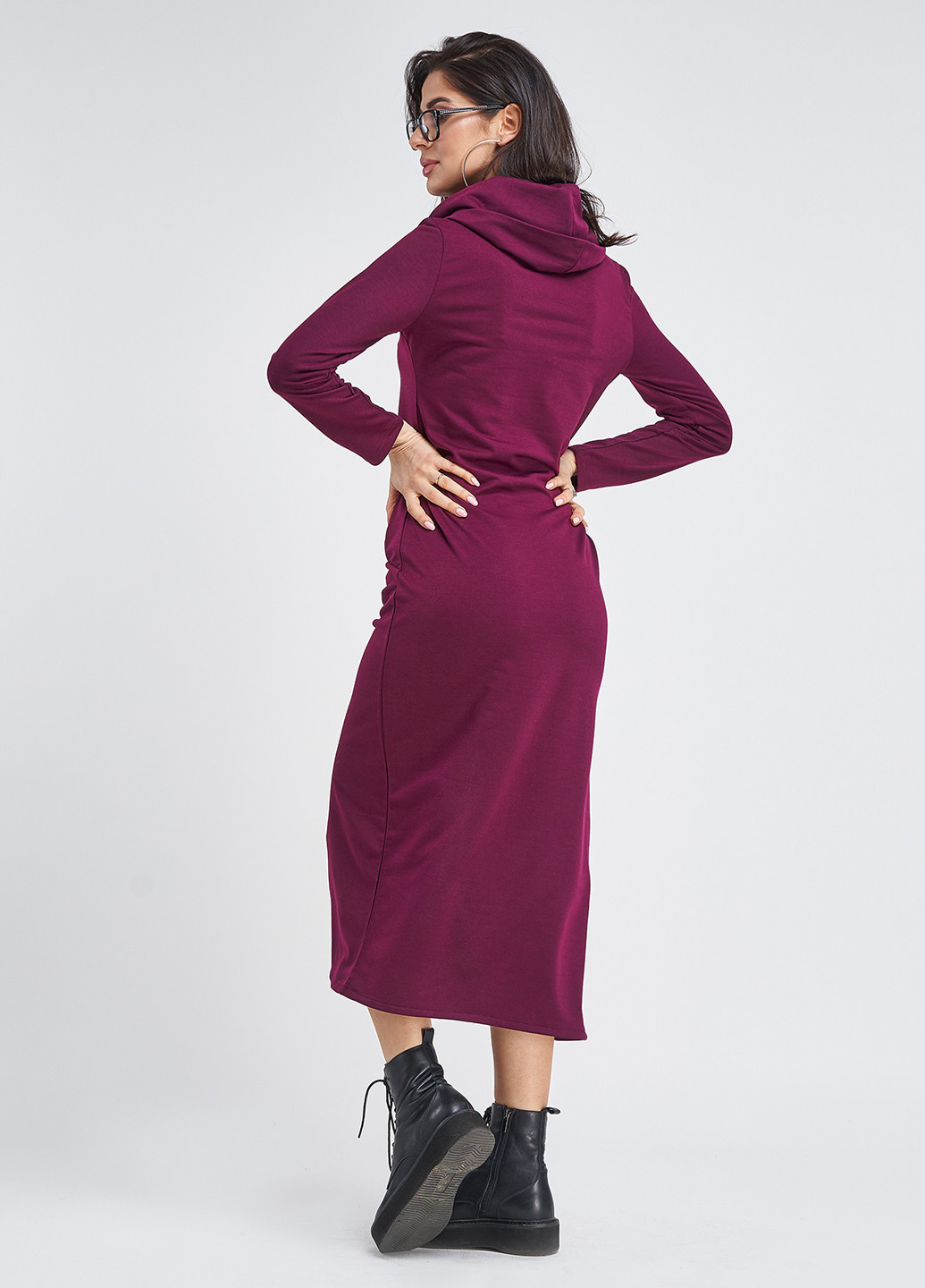 Фиолетовое кэжуал платье футляр ISSA PLUS однотонное