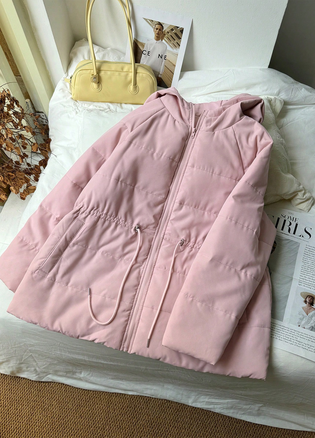 Светло-розовая зимняя куртка SHEIN