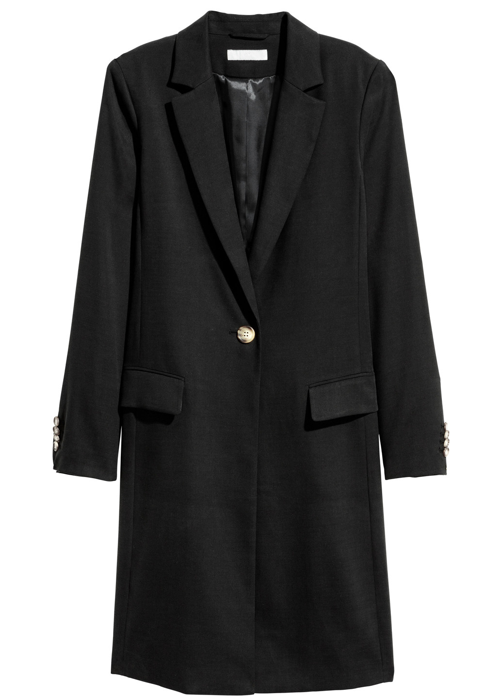 Черное демисезонное Пальто однобортное H&M