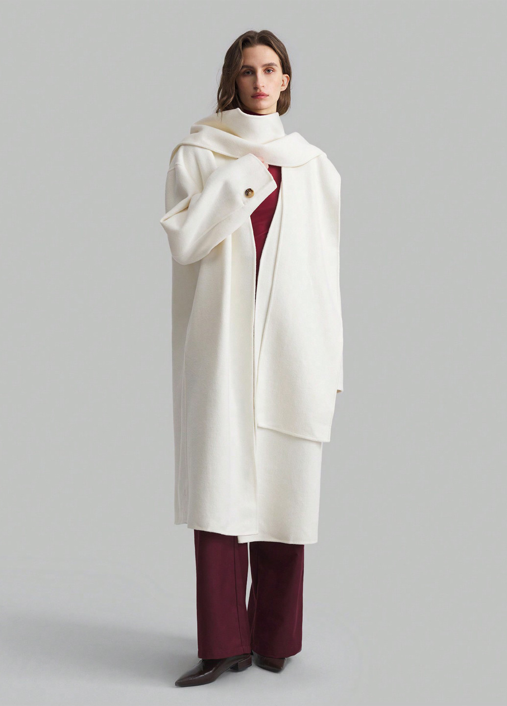 Белое демисезонное Пальто SHEIN