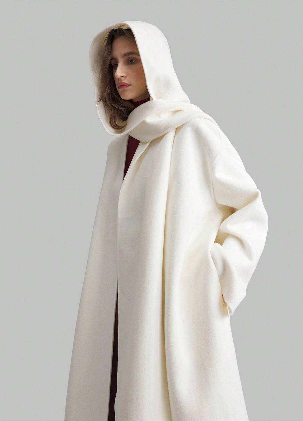 Белое демисезонное Пальто SHEIN