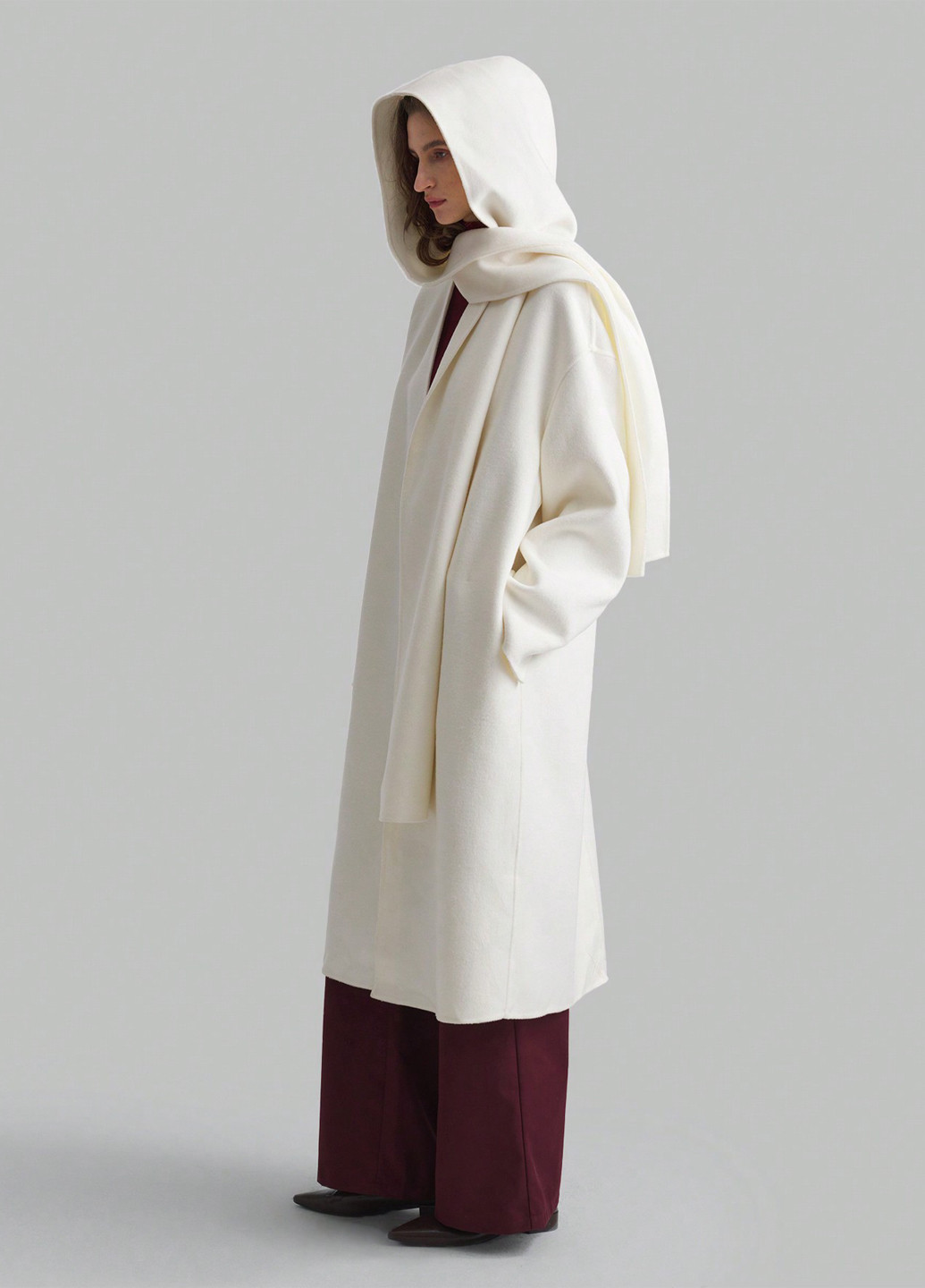 Белое демисезонное Пальто SHEIN