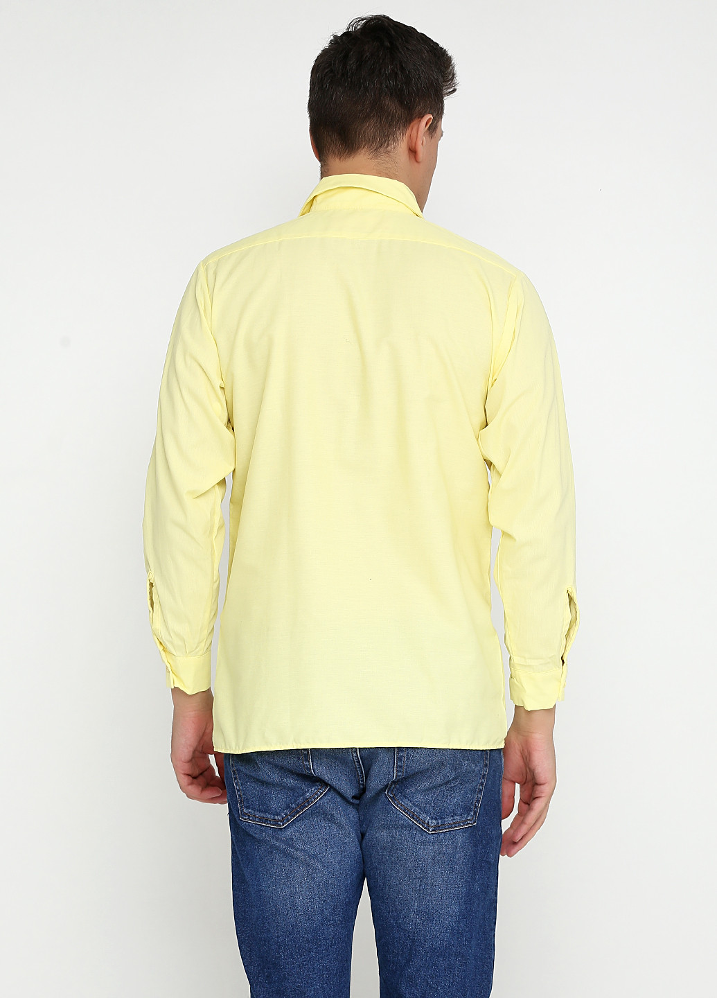 Светло-желтая кэжуал рубашка однотонная Creed с длинным рукавом