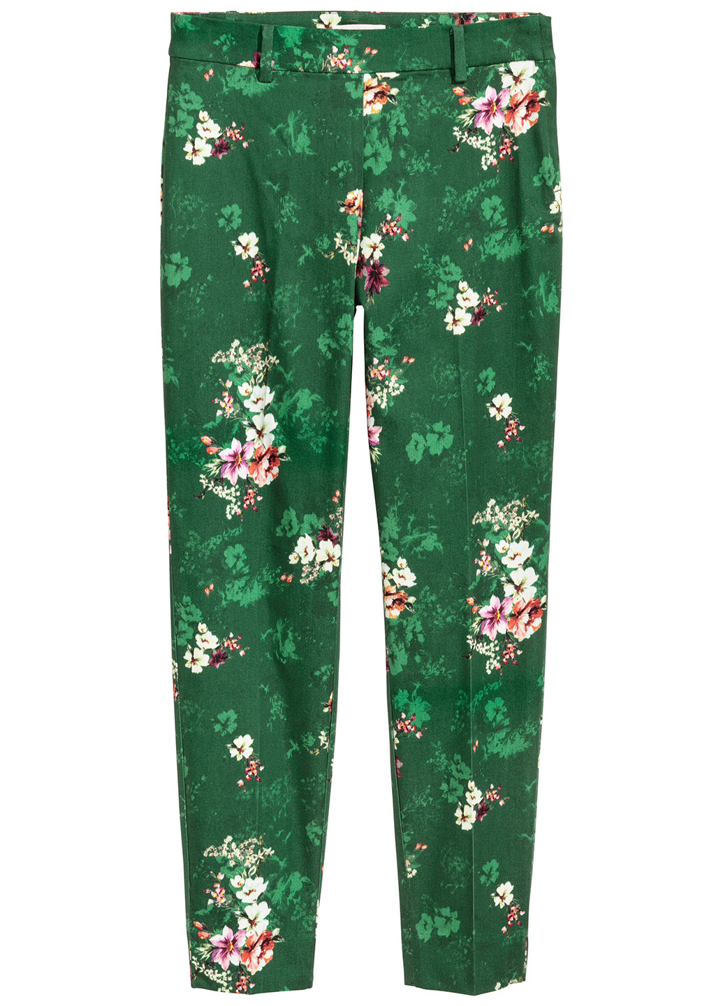 Зеленые кэжуал демисезонные прямые брюки H&M