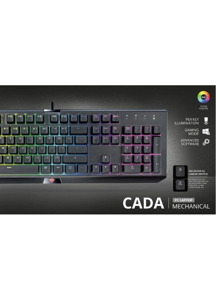 Клавіатура GXT 890 Cada RGB Mechanical RU (22690) Trust (208683926)