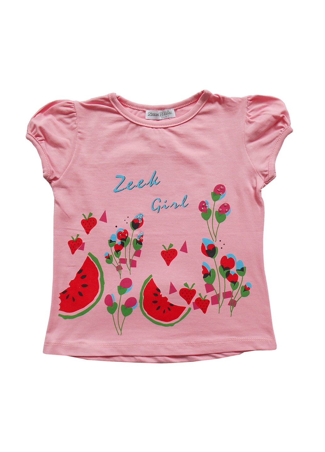 Розовая летняя футболка с коротким рукавом Zeek