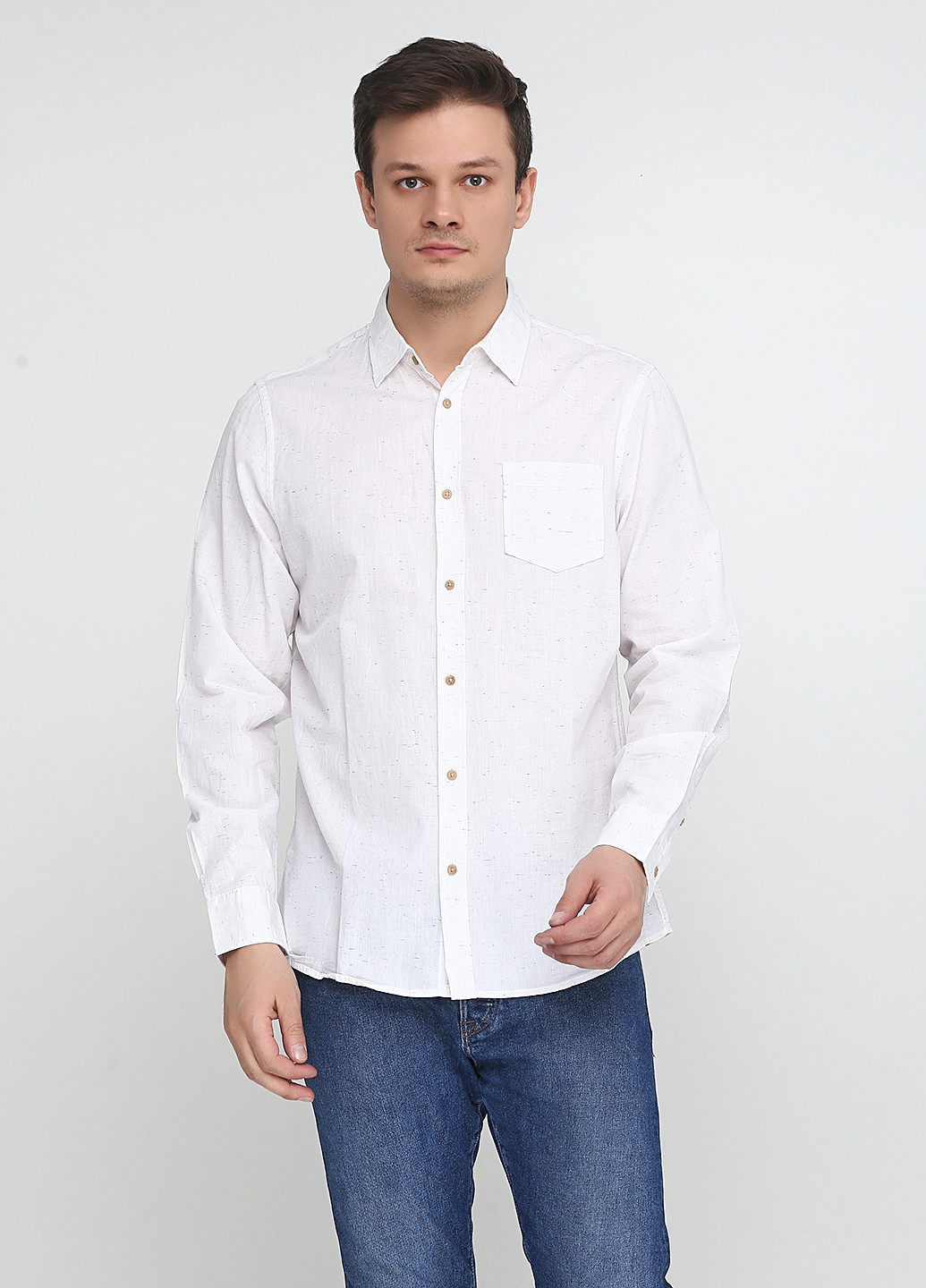 Белая кэжуал рубашка Livergy