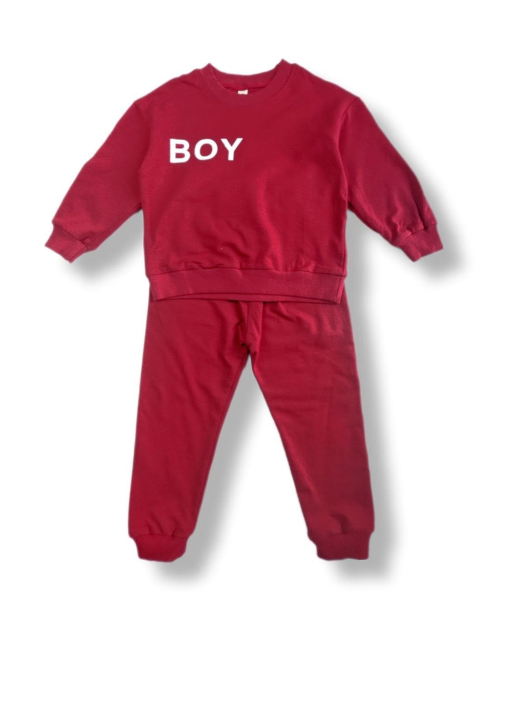 Бордовый демисезонный костюм (свитшот, брюки) брючный SHEIN