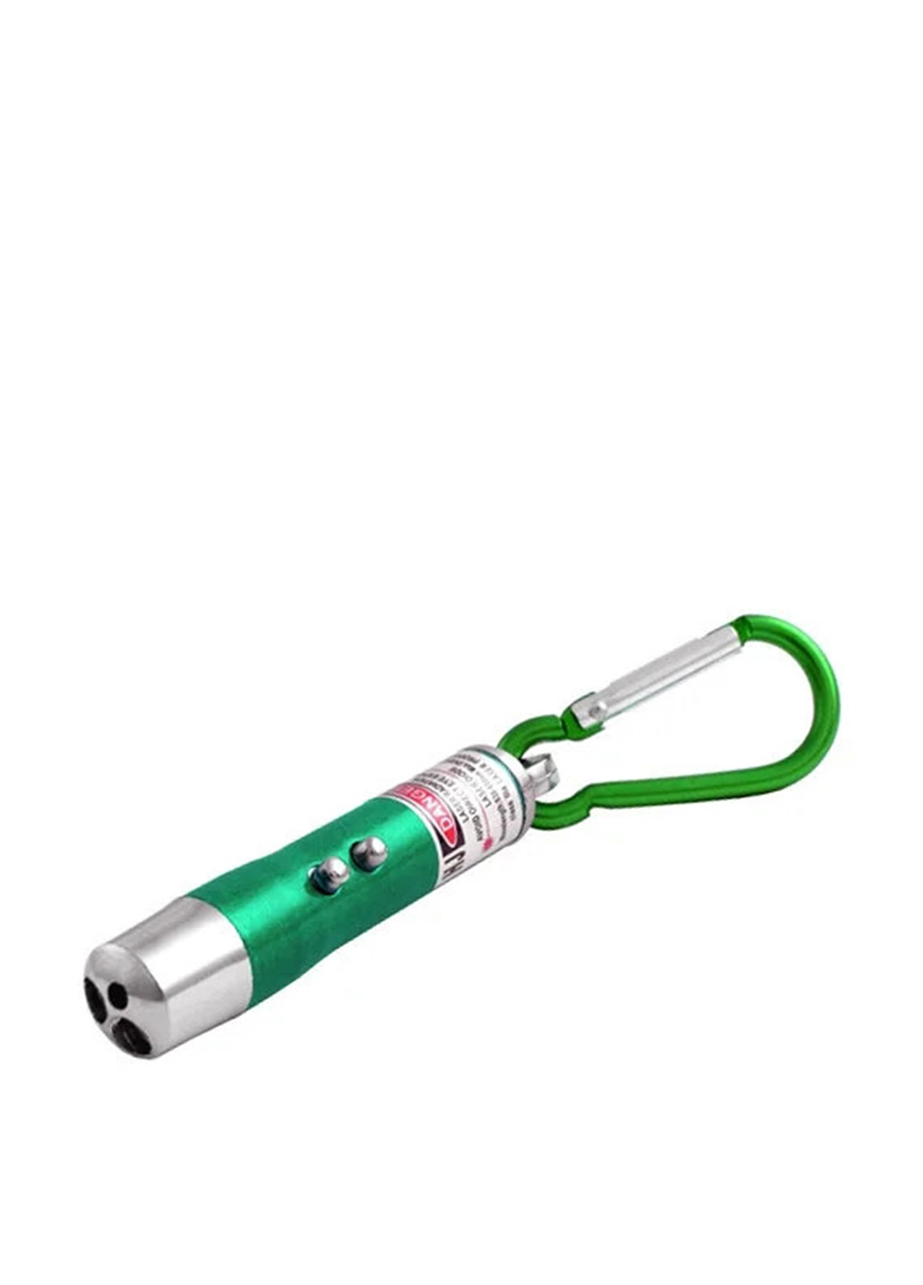 Фонарик-брелок LED, 7 см No Brand однотонный зелёный