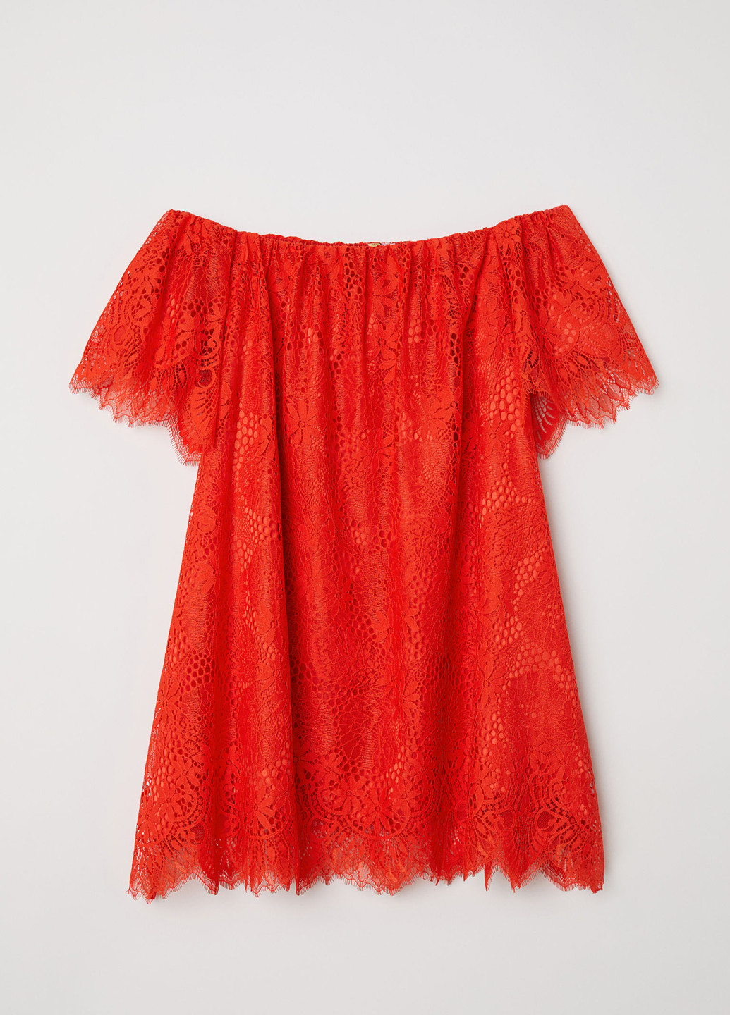 Червона кежуал сукня з відкритими плечима H&M однотонна