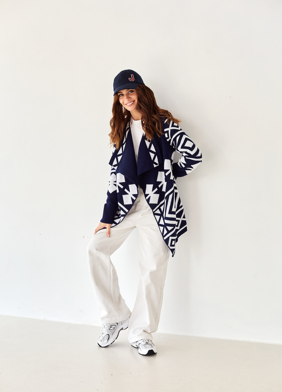 Кардиган Арізона синій з білим MEREZHKA (254774430)