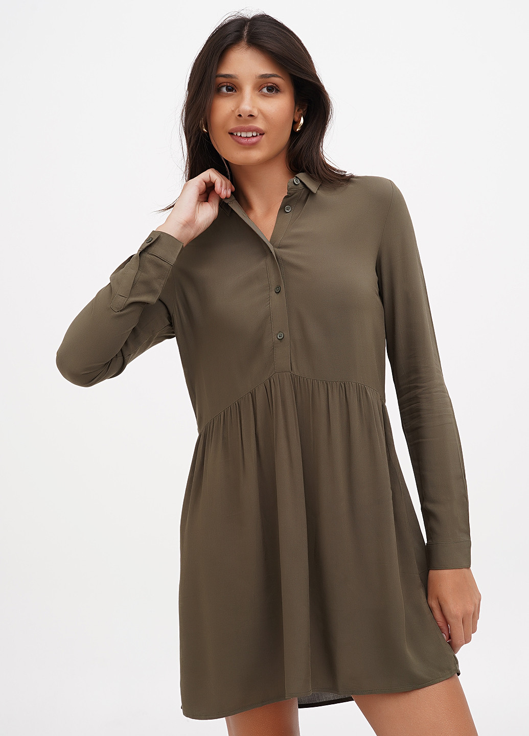 Зелена кежуал сукня сукня-сорочка Terranova однотонна