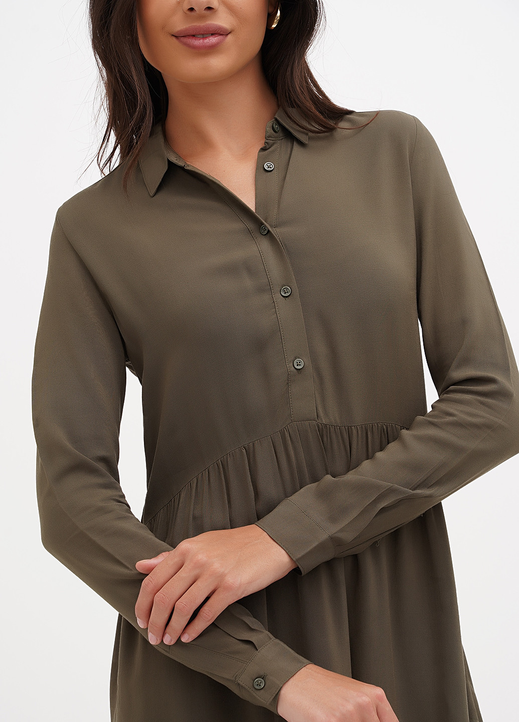 Зелена кежуал сукня сукня-сорочка Terranova однотонна