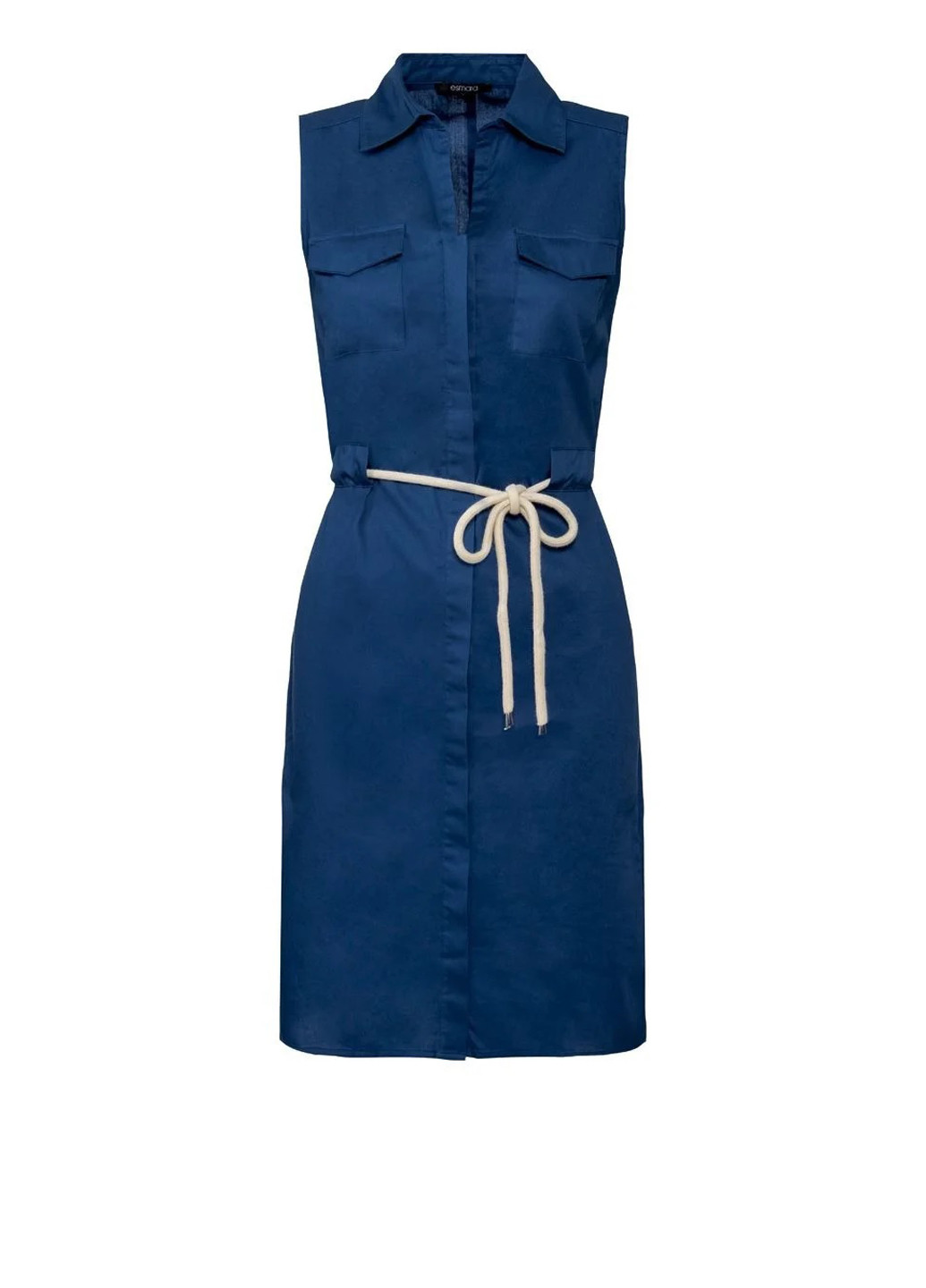 Темно-синее кэжуал платье рубашка Esmara однотонное