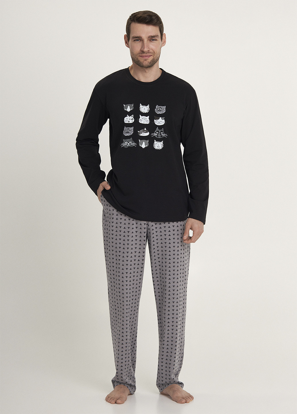 Черный демисезонный комплект (лонгслив, брюки) Ellen